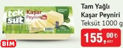 TEKSÜT TAM YAĞLI KAŞAR PEYNİRİ TEKSÜT TAM YAĞLI KAŞAR PEYNİRİ